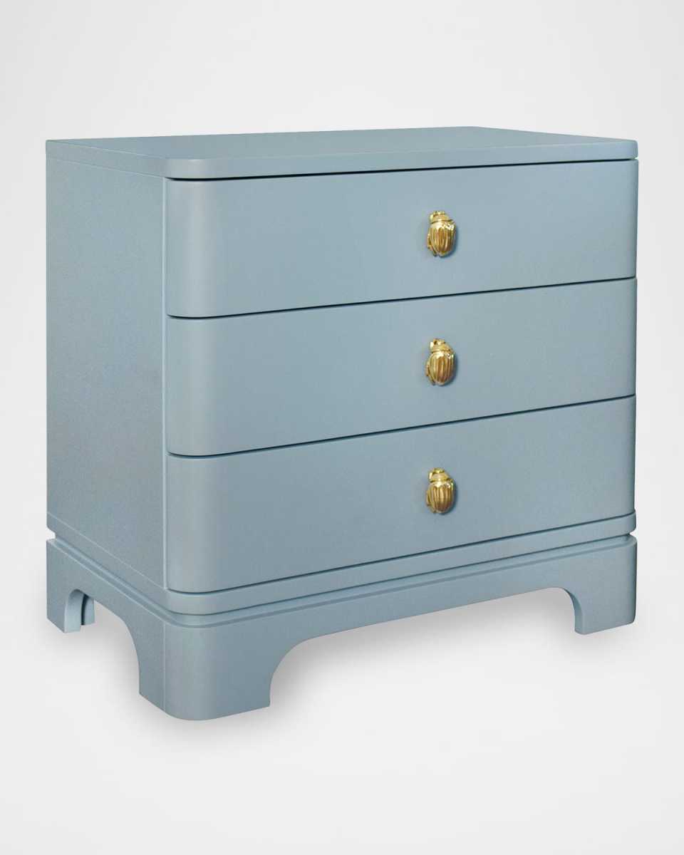 Fortune 3-Drawer Side Table, Light Blue